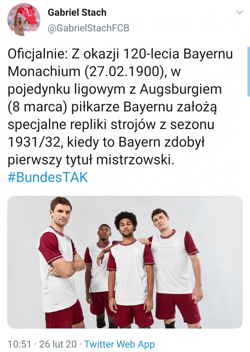 SPECJALNE KOSZULKI Bayernu na 120-lecie istnienia klubu